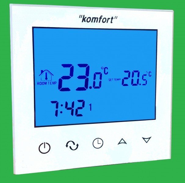 Komfort UFH TouchScreen Glacier White Programmable Thermostat