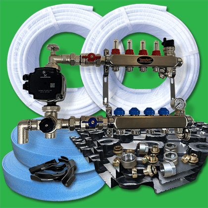 Water Underfloor Heating Kit 80m²– Multi Room Screed Floor Tray System P4400T