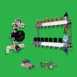 Underfloor Heating Manifold and Pump - 7 Port UFH Manifold Grundfos Pump Control Pack