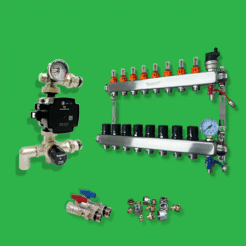 Underfloor Heating Manifold and Pump - 8 Port UFH Manifold Grundfos Pump Control Pack