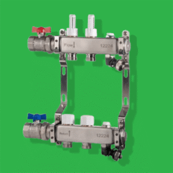 Reliance Underfloor Heating Manifold – 2 Port Stainless UFH Manifold with Air Vents, Drain Valves MANA453002