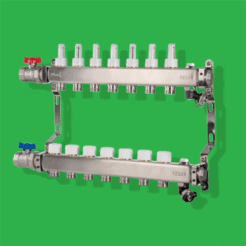 Reliance Underfloor Heating Manifold – 7 Port Stainless UFH Manifold with Air Vents, Drain Valves MANA453007