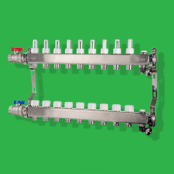 Reliance Underfloor Heating Manifold – 9 Port Stainless UFH Manifold with Air Vents, Drain Valves MANA453009